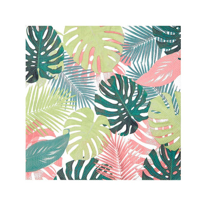 Tropical Palm Pastel Leaf Napkins | 20 Pack