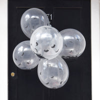 Bat Confetti Halloween Balloons - 5 Pack