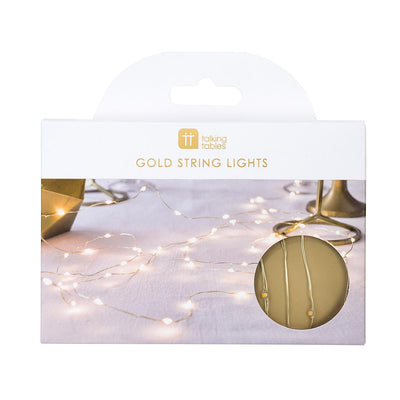 Gold Wire LED String Lights - 3m