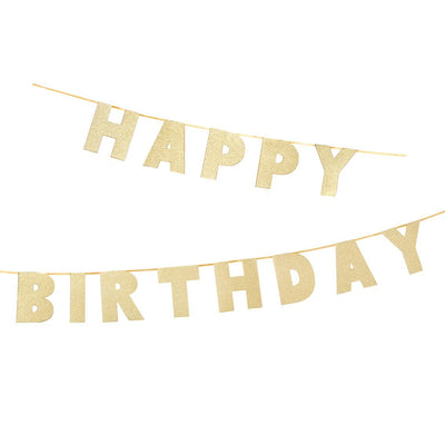 Luxe Gold Happy Birthday Garland | 300cm
