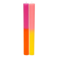 2 Tone Ombre Pink Dinner Candles - 2 Pack