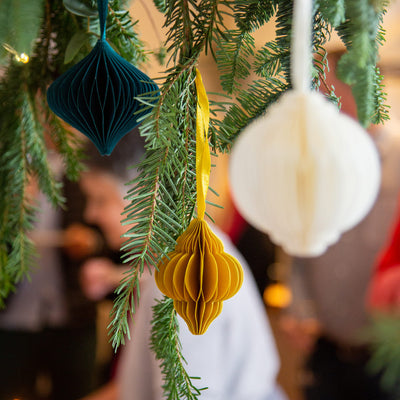 Christmas Honeycomb Baubles Decorations - 3 Pack