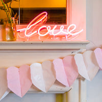 Pink Paper Heart Garland - 3m, 3 Pack