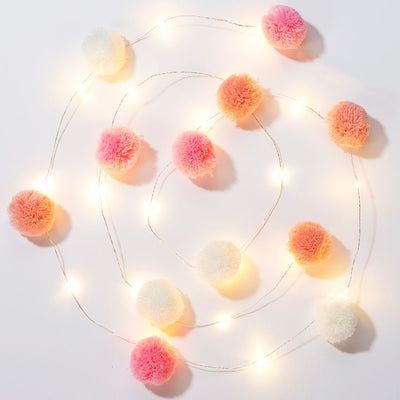 Pink Pom Pom String Lights - 2m