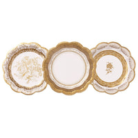 Vintage Gold Small Paper Plates - 12 Pack