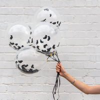 Bat Confetti Halloween Balloons - 5 Pack