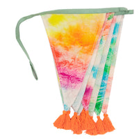 Rainbow Tie Dye Fabric Bunting, 3m