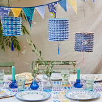 Moroccan Souk Blue and Yellow Upcycled Fabric Bunting - 3m