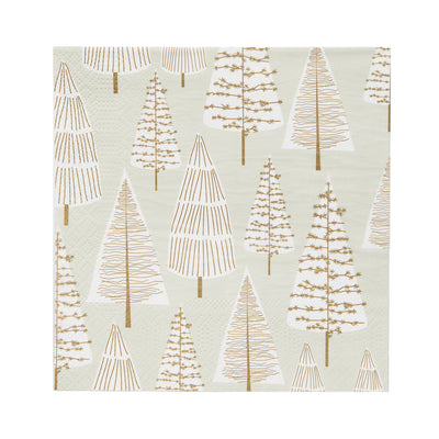 Gold Christmas Tree Napkins - 20 Pack