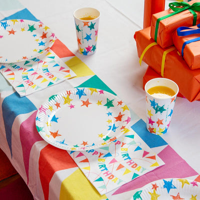 We Heart Birthdays Rainbow Fabric Table Cover
