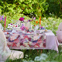 Peach Floral Scalloped Edge Napkin