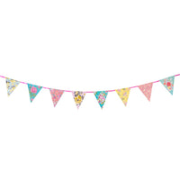 Floral Pink, Blue & Yellow Paper Bunting