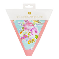 Floral Pink, Blue & Yellow Paper Bunting