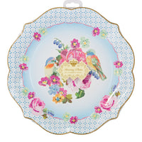 Yellow & Blue Floral Paper Plates - 4 pack