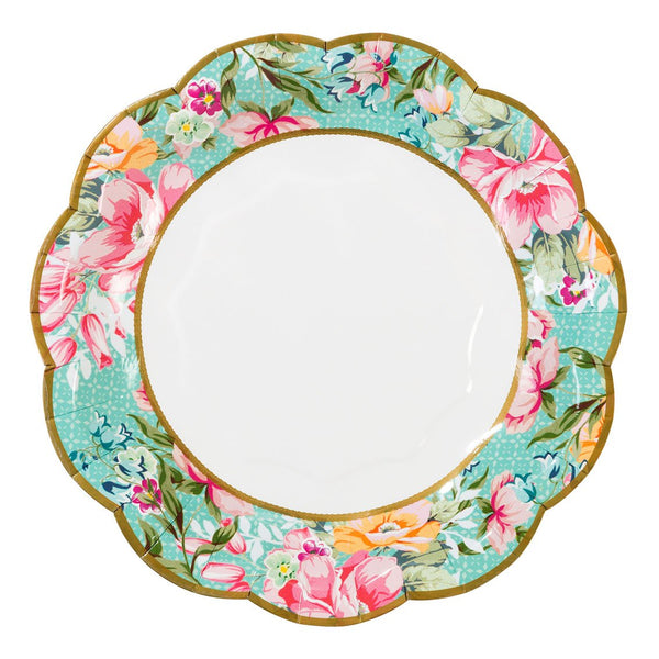 Multicoloured Floral Paper Plates - 12 pack