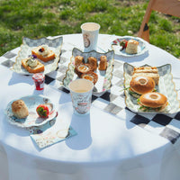 Alice in Wonderland Chequered Paper Food Platters