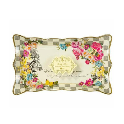 Alice in Wonderland Chequered Paper Food Platters | 4 Pack
