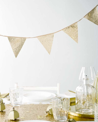 Gold Glitter Bunting - 3m