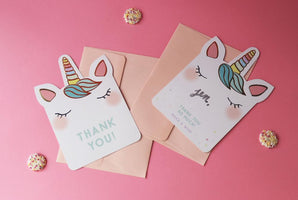 We Heart Unicorn Thank You Cards