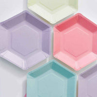 we heart pastels hexagonal plates 12 pk 6 designs 18cm diameter 1 - Talking Tables