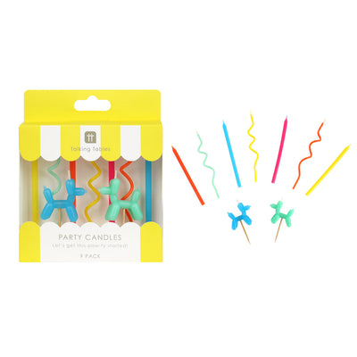 Balloon Dog Birthday Candles - 9 Pack