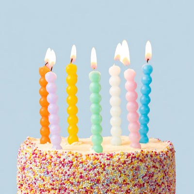Colourful Bobble Birthday Candles - 8 Pack
