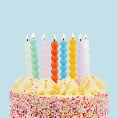Colourful Bobble Birthday Candles - 8 Pack