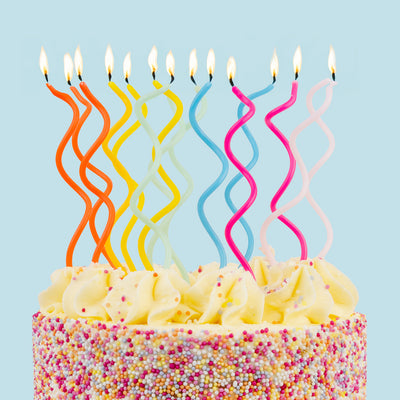 Rainbow Twisted Birthday Candles - 20 Pack