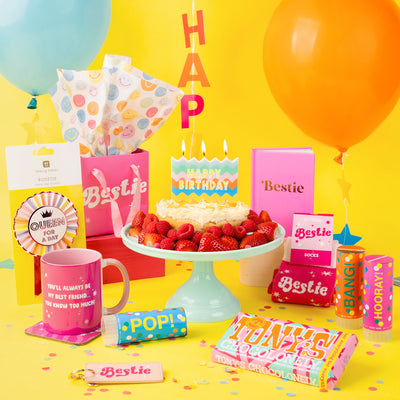 Colourful Birthday Balloons with Star and Happy Birthday Tails - 5 Pack: