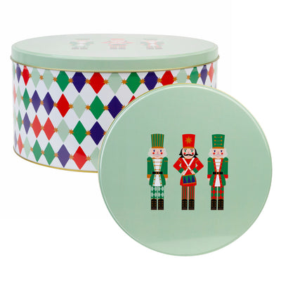Nutcracker Harlequin Christmas Cake Tin