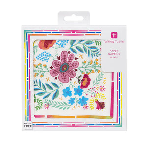 Bright Floral Paper Napkins - 20 Pack
