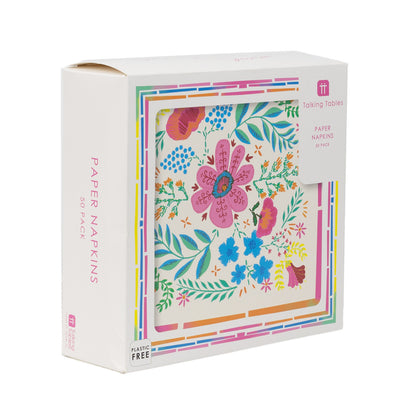 Bright Floral Paper Napkins - 50 Pack