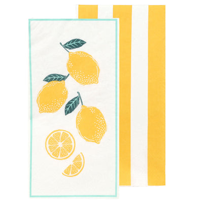Lemon Long Lunch Paper Napkins - 16 Pack