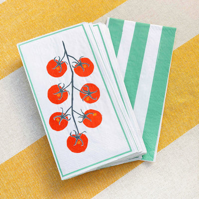 Tomato Long Lunch Paper Napkins - 16 Pack