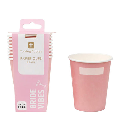 Bridal Pink Paper Cups - 8 Pack