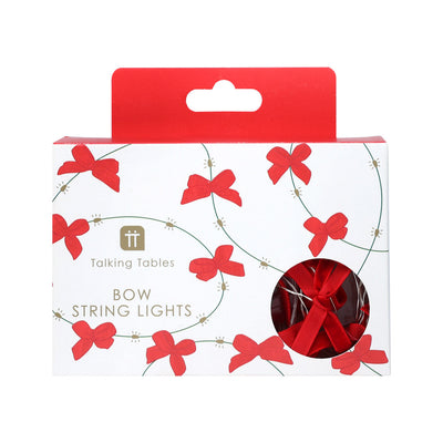 Red Bow String Lights - 3m