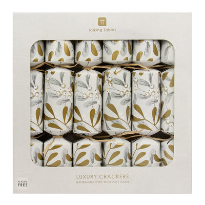 Luxury Mistletoe Eco-Friendly Christmas Crackers - 6 Pack