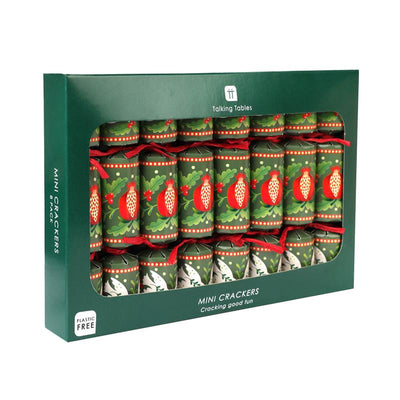 Folklore Green Mini Christmas Crackers - 8 Pack