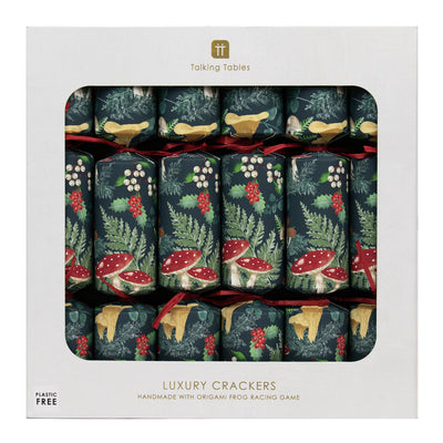 Luxury Woodland Forest Mushroom Christmas Crackers - 6 Pack