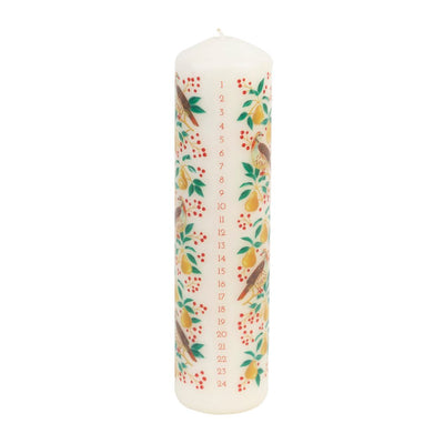 Partridge & Pear Advent Pillar Candle