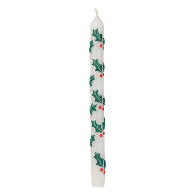 Holly Christmas Dinner Candle