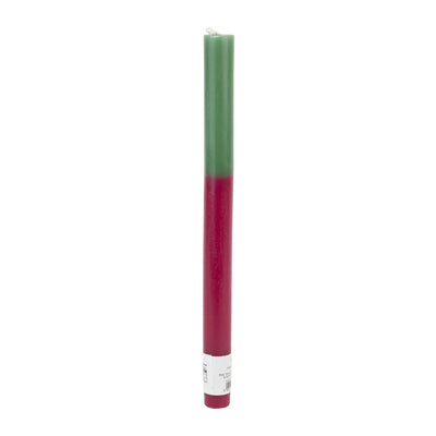 Green & Burgundy Straight Dinner Candle