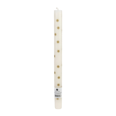 Gold Stars Straight Dinner Candle