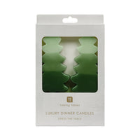 Green Christmas Tree Shaped Candles - 2 Pack