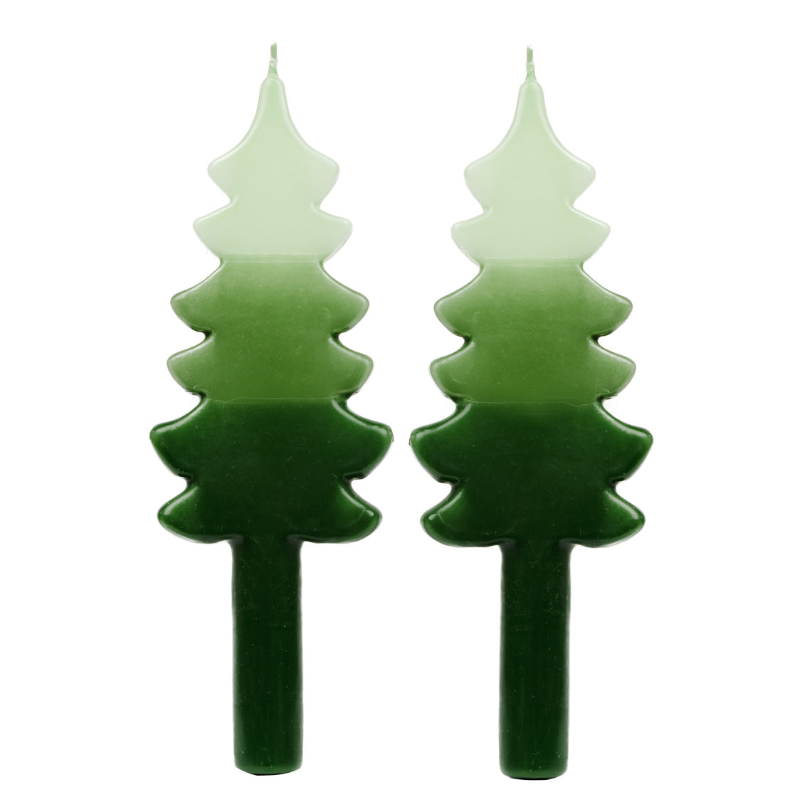 Green Christmas Tree Shaped Candles 2 Pack Talking Tables UK