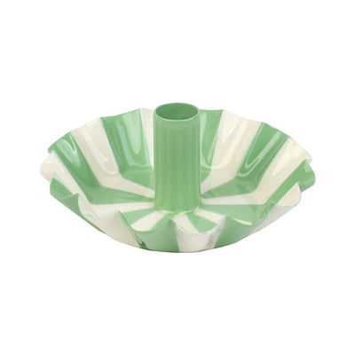 Green Stripe Metal Candle Holder
