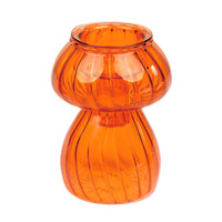 Orange Mushroom Glass Candle Holder & Bud Vase