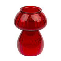 Red Mushroom Glass Candle Holder & Bud Vase