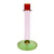 Tall Green, Orange & Pink Glass Dinner Candle Holder