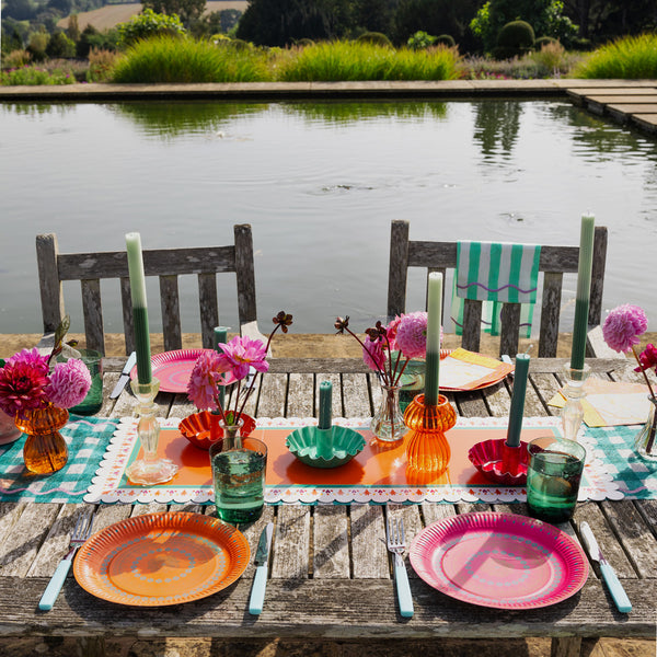 Diwali Orange & Pink Paper Plates - 12 Pack